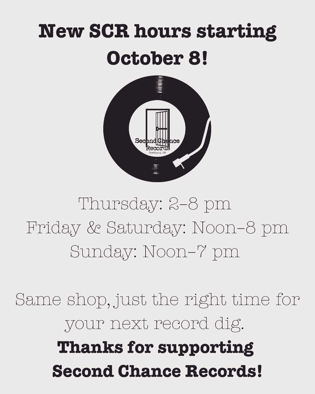 New Hours!
