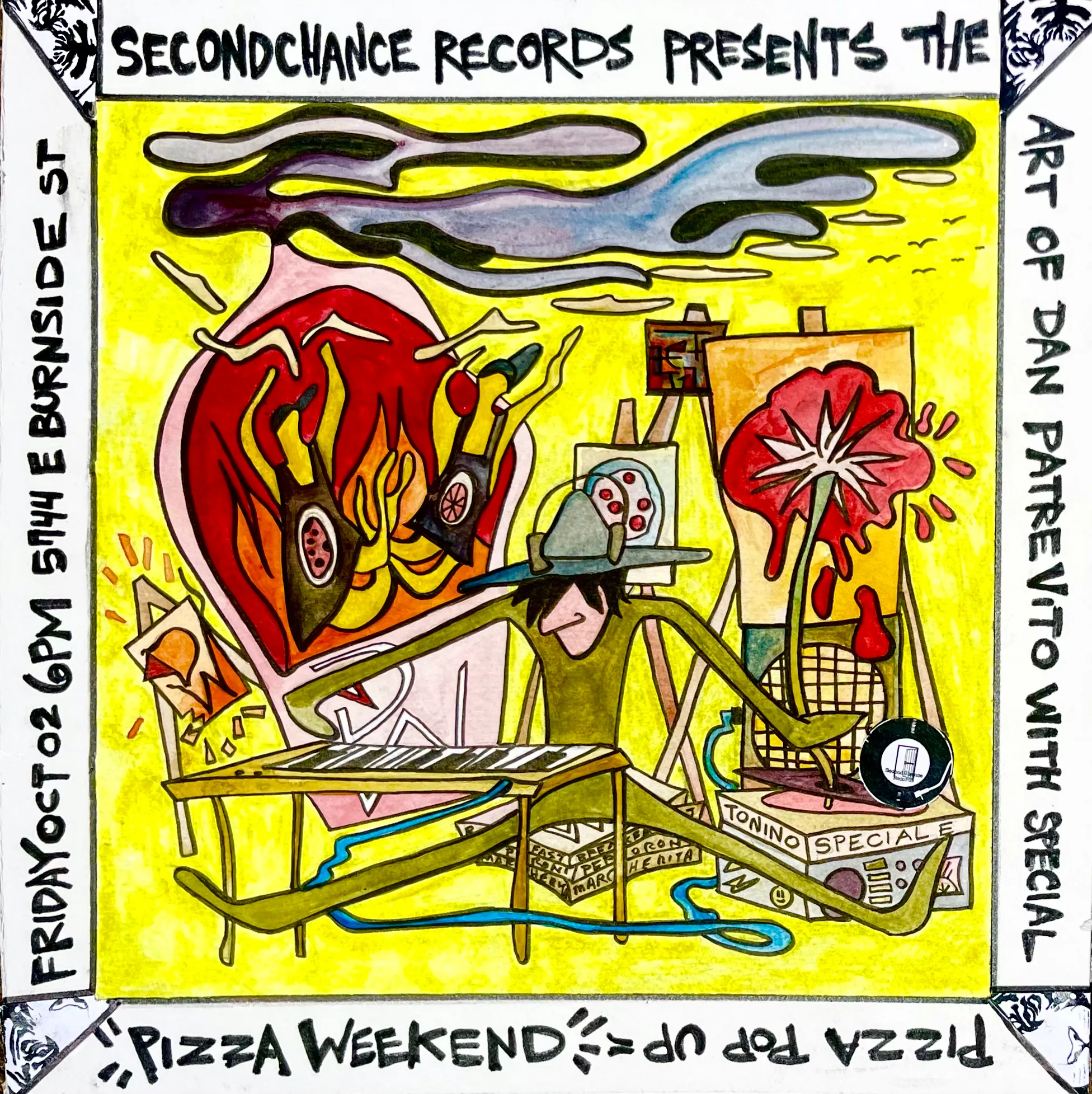 Double Feature!! SCR Presents the Art & Music of Dan Patrevito WITH Pizza Weekend pop-up!